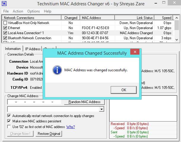 Download Technitium Mac Address Changer For Windows 10